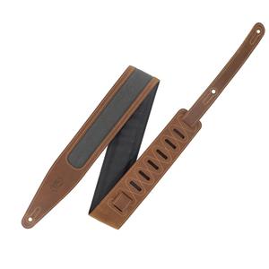 Levy's M317TRI-BRN-GRY Crazy Horse Leather Guitar Strap with Wax Canvas-Brown/Grey Cheap 100% Authentic