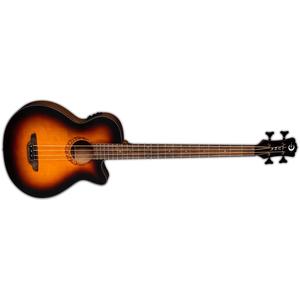 Luna Guitars Tribal 34-Inch Long Scale Tobacco Sunburst Acoustic-Electric Bass Guitar, 4-String Free Shipping Genuine