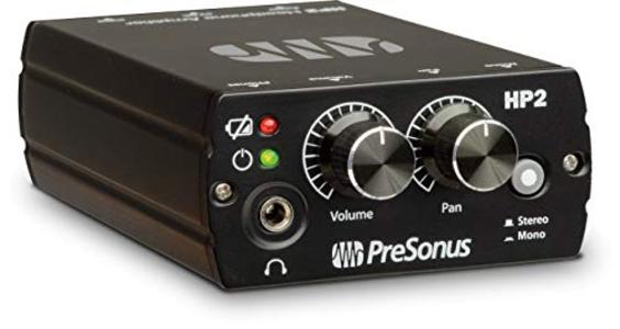 PreSonus HP2 Pan Control Knob 1/8 Inch Phone Output Battery Powered Stereo Mono Personal Belt Clip On Headphone Amplifier Best Place Online