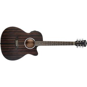 Washburn Deep Forest Auditorium Acoustic/Electric Guitar-Striped Ebony Sale Popular