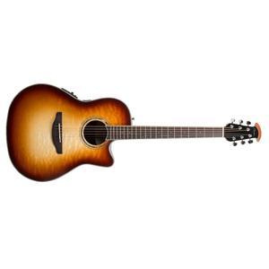 Ovation CS24X-7C Celebrity Standard Exotic Quilted Maple Acoustic/Electric Guitar-Cognac Burst Countdown Package