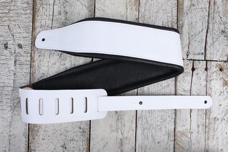 Levy's M26PD-WHT_BLK 3 Inch Wide Top Grain Leather Guitar Straps Panda Clearance Outlet