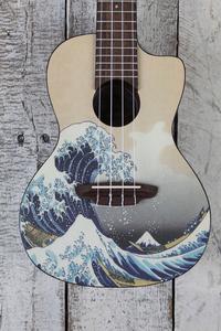 Luna Artistic Series UKE GWC Great Wave Concert Cutaway Ukulele Uke with Gigbag Outlet Online