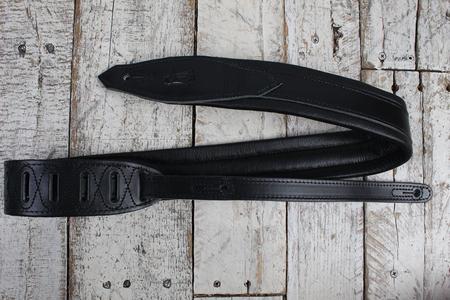 Levy's MSS80-BLK Rebel Leather Series 2 Inch Wide Black Veg-Tan Leather Guitar Strap Cheap Sale Online Online