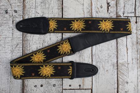 Levy's MPJG-SUN-BLK 2 Inch Poly Guitar Strap Jaquard Weave Sun Design Black With Mastercard Cheap Online