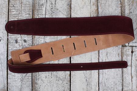 Henry Heller 2.5 Inch Burgandy Capri Suede Guitar Strap with Nubuck Backing Cheap Sale Genuine