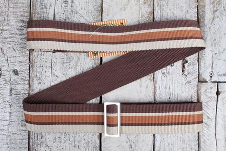 Henry Heller 2" Fashion Cotton Strap - Brown & Tan Striped Outlet Nicekicks