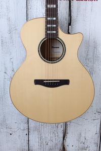 Ibanez AE390 Acoustic Electric Guitar Solid Spruce Top Natural High Gloss Authentic