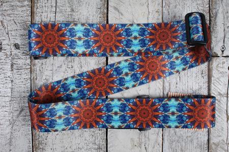 Henry Heller 2" Artist Series Sublimation Strap - Blue & Orange Kaleidoscope Design Cheap Low Cost
