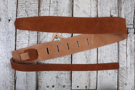 Henry Heller 2.5 Inch Brown Capri Suede Guitar Strap with Nubuck Backing In China