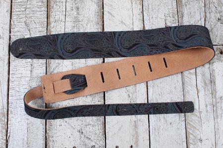 Henry Heller 2.5 Inch Capri Leather Guitar Strap Black Paisley Sale Nicekicks