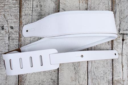 Levy's M26PD-WHT_WHT 3 Inch Wide Top Grain Leather Guitar Straps White Cheap The Cheapest