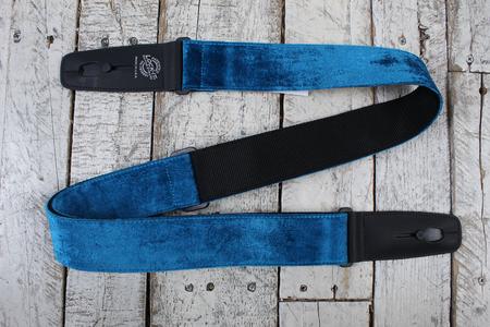 Lock-It Straps 2 Inch Guitar Strap Crushed Velvet Series  Blue Free Shipping Big Sale
