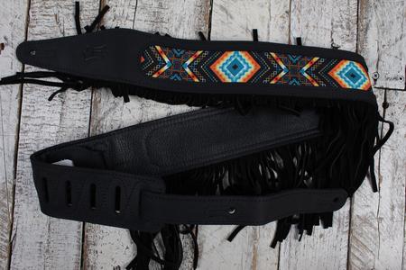 Levy's MG317BOI-BLK  Crazy Horse Outlaw Leather Guitar Strap Black Shop For Sale