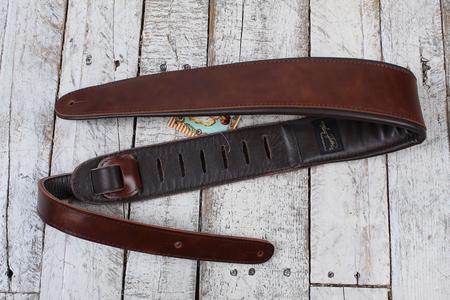 Henry Heller 3.5" Padded Capri Leather Guitar Strap Brown / Black HPAD35-8 Browse Cheap Pice