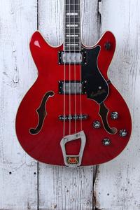 Hagstrom Viking Bass Semi Hollow Body 4 String Electric Bass Guitar Wild Cherry Discount In China