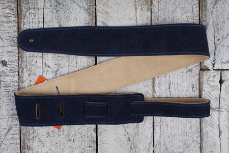 Henry Heller 2 Inch Navy Capri Suede Guitar Strap with Nubuck Backing With Paypal Free Shipping