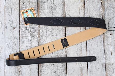 Henry Heller 2 Inch Diamond Cut Out Guitar Strap Black Cheap Sale Geniue Stockist