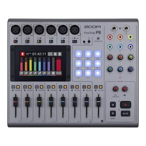 Zoom PodTrak P8 Podcast Recorder, 6 Microphone Inputs, 6 Headphone Outputs, Phone Input, Sound Pads, Onboard Editing, Record to SD card, USB Audio Interface, Battery Powered Limited Edition