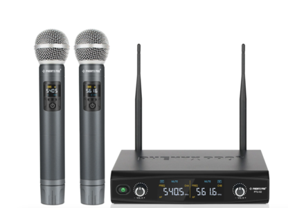 Phenyx Pro PTU-52-2H Dual Wireless Microphone System with Frequency Hopping Clearance Reliable