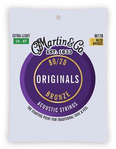 Martin M170 Traditional 80/20 Bronze Acoustic Guitar Strings - Extra Light Cheap In China