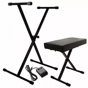 On-Stage Keyboard Stand and Bench Pack with Keyboard Sustain Pedal Pay With Paypal
