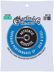 Martin MA130 Authentic Silk & Steel Acoustic Guitar Strings - Custom 11.5/47 Get To Buy For Sale