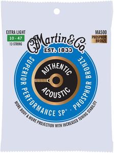 Martin MA500 Authentic Phosphor Bronze 12-String Acoustic Guitar Strings - Extra Light High Quality Cheap Pice