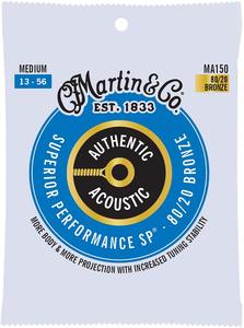 Martin MA150 Authentic 80/20 Bronze Acoustic Guitar Strings - Medium 100% Original Online
