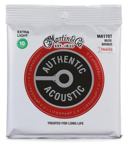 Martin MA170T Authentic Lifespan 2.0 Treated 80/20 Bronze Acoustic Guitar Strings - Extra Light From China Cheap Pice