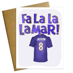 Fa La La Lamar Ravens Lamar Jackson Blank Holiday Greeting Card Buy Cheap Genuine