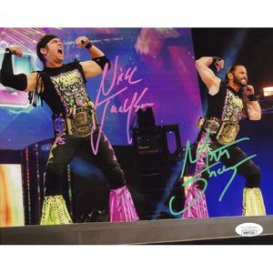 Young Bucks Title Flex On Stage 8 x 10 Promo - JSA DUAL AUTOGRAPHED Free Shipping View