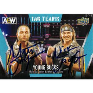 Young Bucks AEW Upper Deck Tag Teams Trading Card - Dual Autographed Sale Affordable