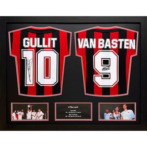 AC Milan 1988 Ruud Gullit and Marco Van Basten Signed Shirts (Dual Framed) Under 70 Dollars