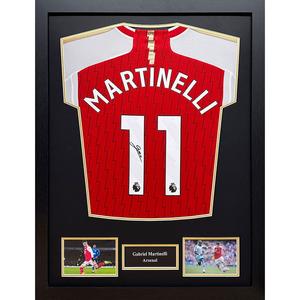 Arsenal FC Gabriel Martinelli Signed Shirt (Framed) Clearance Huge Surprise