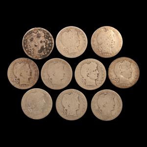 Lot of 10: United States, Barber Quarter (Silver) - 1892 to 1916 - United States Discount Hot Sale