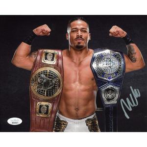 Carmelo Hayes Dual Title Flex 8 x 10 Promo - JSA AUTOGRAPHED Cheapest Pice Cheap Pice