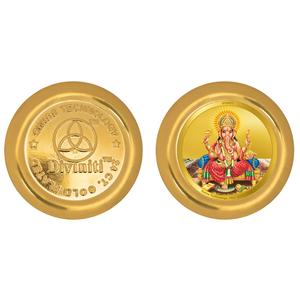 Diviniti 24K Gold Plated Lord Ganesha Coin (18mm) Discount Inexpensive