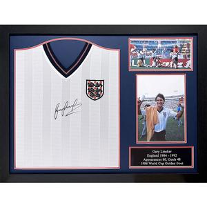 England FA 1986 Gary Lineker Signed Shirt (Framed) Lowest Pice