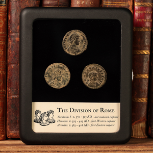 The Division of Rome, Three Coin Collection - c. 379 to 423 CE - Eastern & Western Rome For Nice For Sale