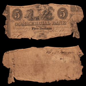 Maryland, Commercial Bank of Millington, $5 "Wildcat" Banknote - 1840 - United States of America Countdown Package Online