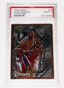 1996 Topps Finest Allen Iverson Rookie PSA 9 with Coating Visit New For Sale
