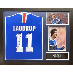 Rangers FC Brian Laudrup Signed Shirt (Framed) Clearance Clearance Store