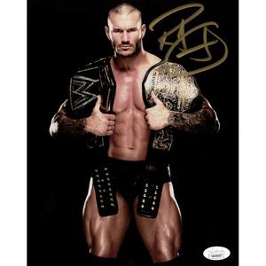 Randy Orton Two Belts 8 x 10 Promo - JSA AUTOGRAPHED Manchester Great Sale Cheap Online