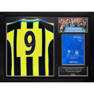 Manchester City FC Paul Dickov Signed Shirt (Framed) Enjoy Cheap Pice