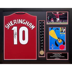 Manchester United FC Teddy Sheringham Signed Shirt & Medal (Framed) 100% Authentic Cheap Online