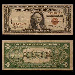 $1 U.S. Silver Certificate, Hawaii Overprint Note - 1942 to 1944 - World War II Discount Fast Delivery