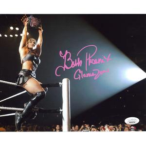 Beth Phoenix Sitting Top Rope 8 x 10 Promo - JSA AUTOGRAPHED Fashionable