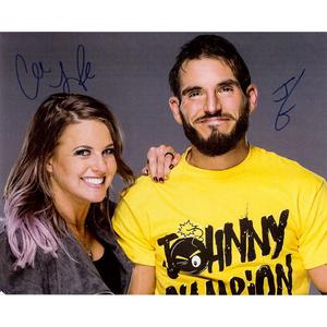 Johnny Gargano and Candice LeRae Promo - AUTOGRAPHED Buy Cheap Excellent
