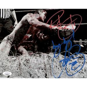 Mick Foley & Randy Orton Bloody 8 x 10 Promo - JSA DUAL AUTOGRAPHED Discount How Much